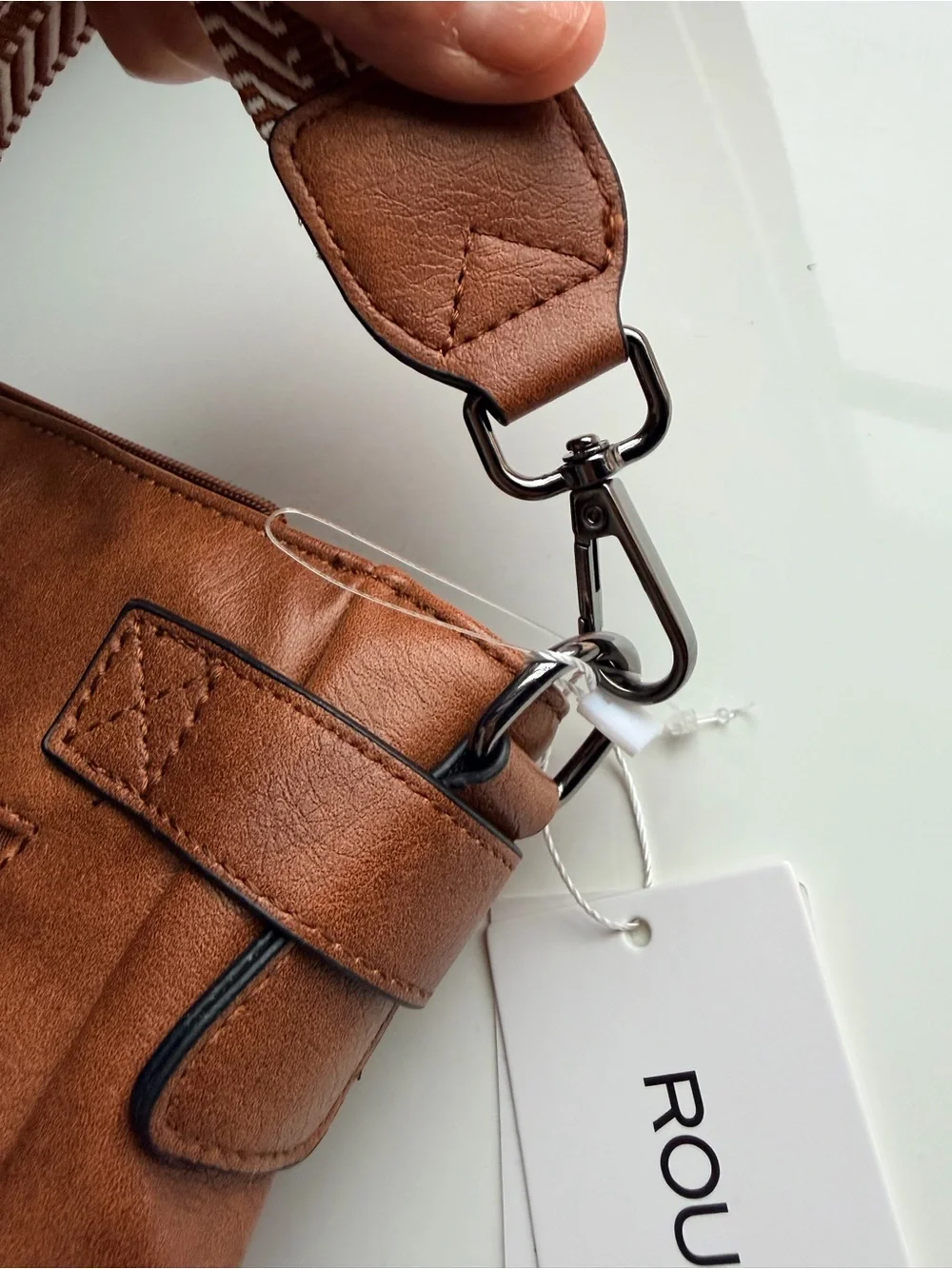 NWT brown Roulens Vegan Leather crossbody purse bag satchel - Picture 9 of 14